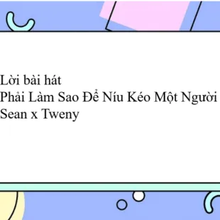 Lời bài hát Phải Làm Sao Để Níu Kéo Một Người - Sean x Tweny | Phải Làm Sao Để Níu Kéo Một Người Lyrics