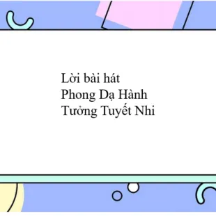 Lời bài hát Phong Dạ Hành - Tưởng Tuyết Nhi | Phong Dạ Hành Lyrics