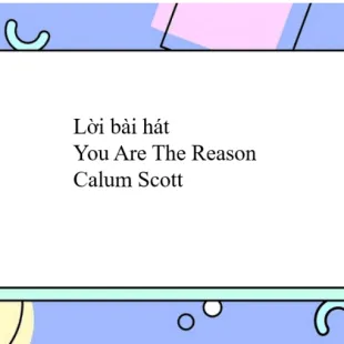 Lời bài hát You Are The Reason - Calum Scott | You Are The Reason Lyrics