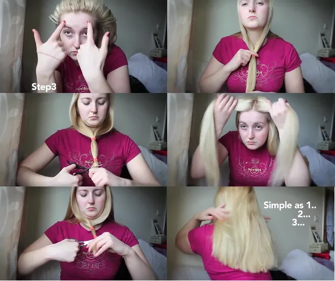 8 cách tự cắt tóc ngang lưng đơn giản, dễ làm không cần khéo tay
